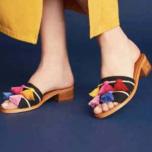 ✨LAST CHANCE✨SOLUDOS Tassel City Slide Sandals Boho Bohemian Multicolor 7.5